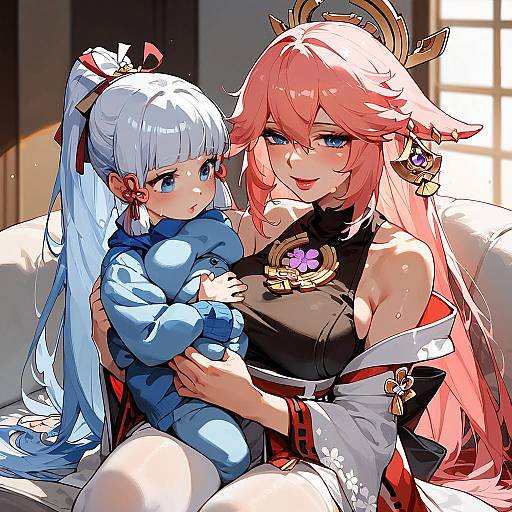 Caring Moment: Ayaka and Yae Miko