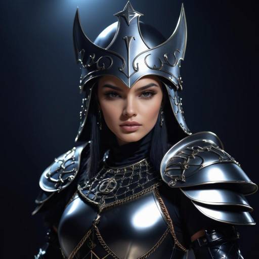 Female Model in Chanel-Inspired Armor