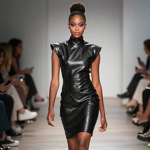 Confident Black Woman on Runway