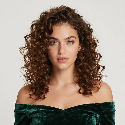 Elegant Portrait of a Curly-Haired Beauty