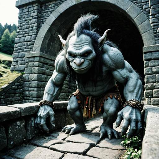 Charming Male Troll Emerging from Bridge