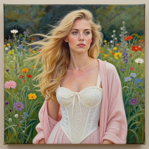 Serene Woman in Vibrant Garden