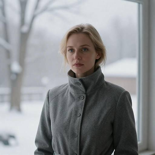 Blonde Woman in Winter Setting