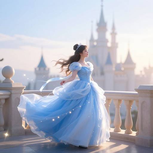 Plump Princess on Castle Balcony