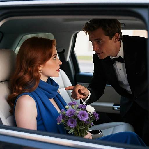 Romantic Evening in a Luxury Car