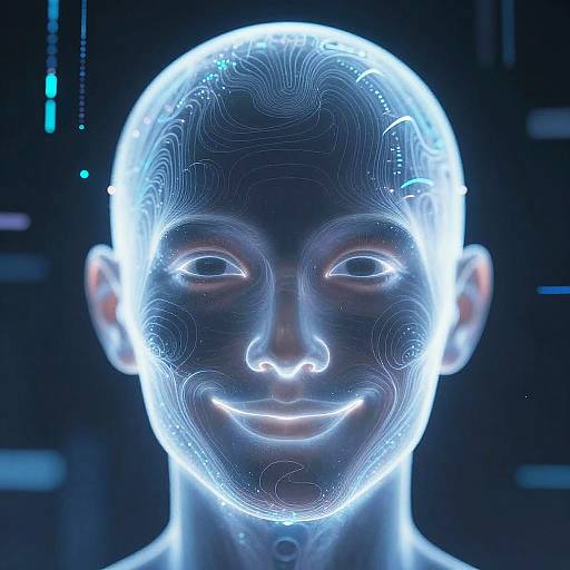 Ethereal AI Hologram Face