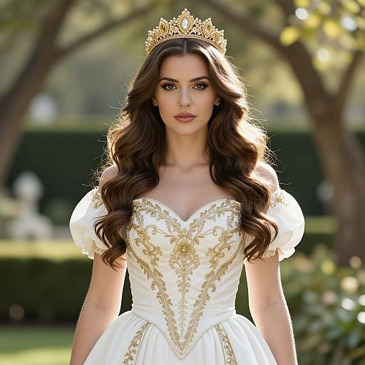 Elegant Woman in Gold Crown