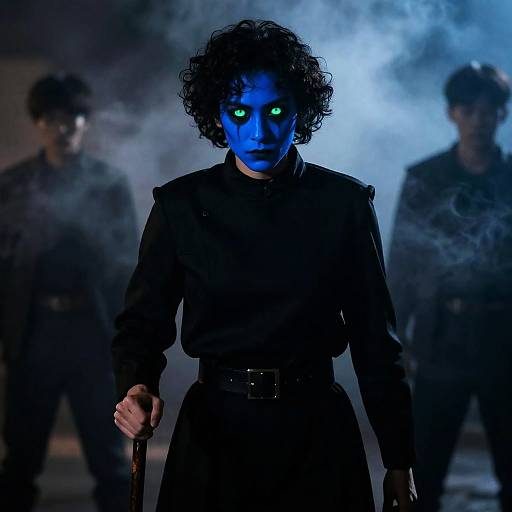 Mysterious Figure in Neon Glow