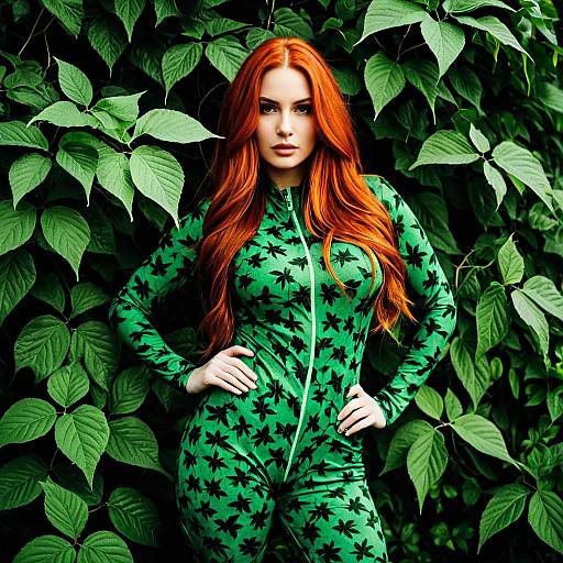Realistic Poison Ivy-Inspired Model Portrait