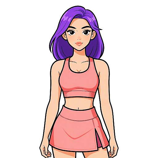 Sporty Chic Woman in Coral Pink