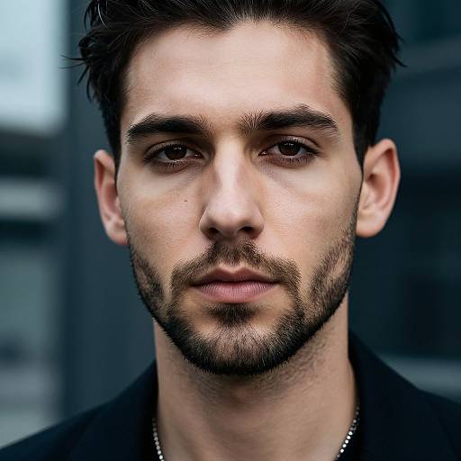 Stylish Male Model with Defined Beard