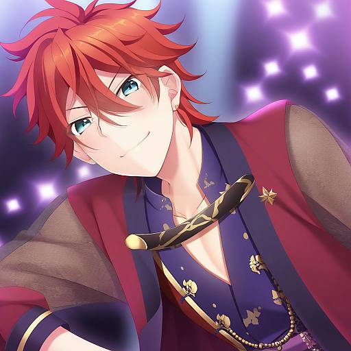 Illustration of Amagi rinne, ensemble stars! in the style of Narutaki shin