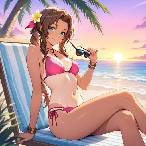 Aerith Gainsborough at the Beach