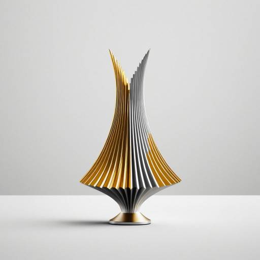 Golden Yellow and Silver Abstract Innovation Sculpture