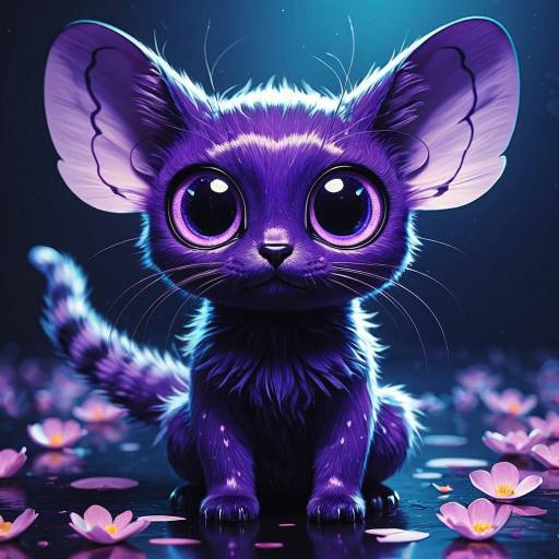 Whimsical Violet Creature with Bioluminescence