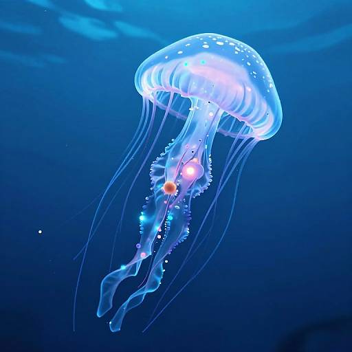 Ethereal 3D Bioluminescent Jellyfish