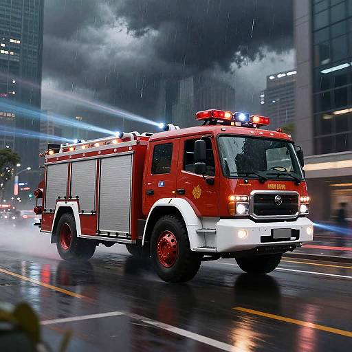 Futuristic Hovering Fire Truck
