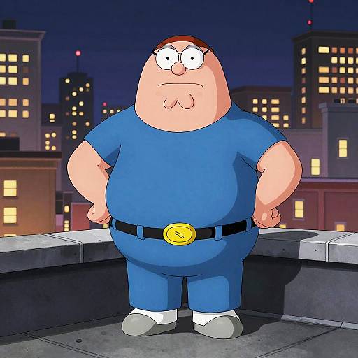 Lean Peter Griffin Superhero Rooftop Pose