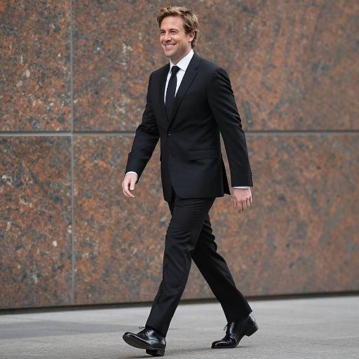 Confident Man in Black Suit Portrait