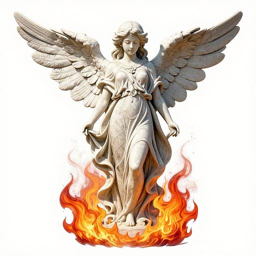 Anime Style Angel Sculpture Rising