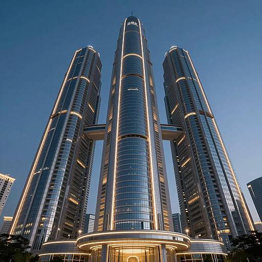 Futuristic Skyscrapers with Neon Lights