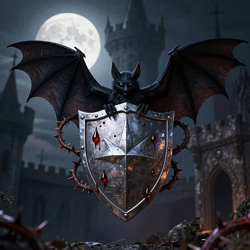 Vampire Crest with Black Bat