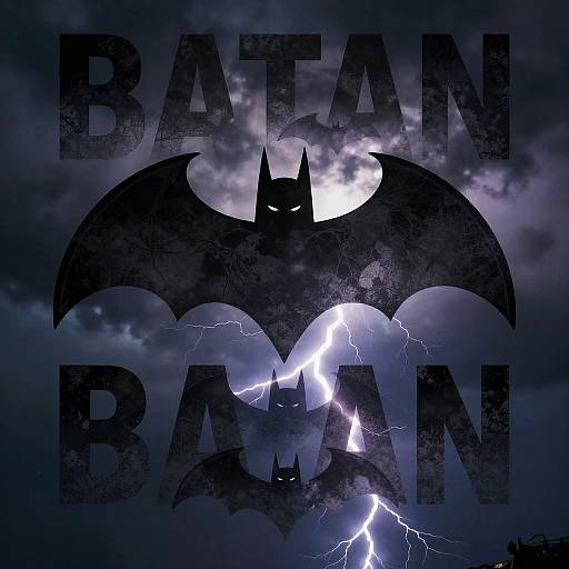 Abstract Batman in Stormy Night