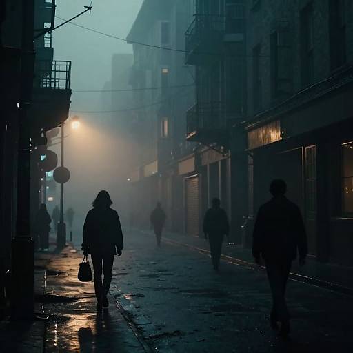 Noir Urban Foggy Nightscape