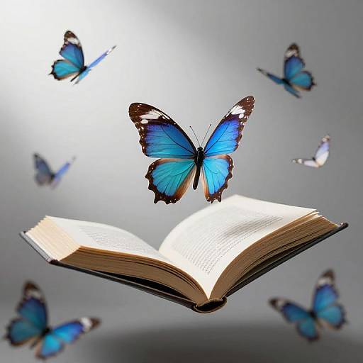 Books Fluttering Like Butterfly Wings