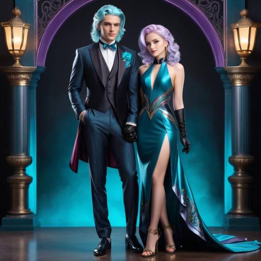 Elegant Couple Portrait with Vibrant Details