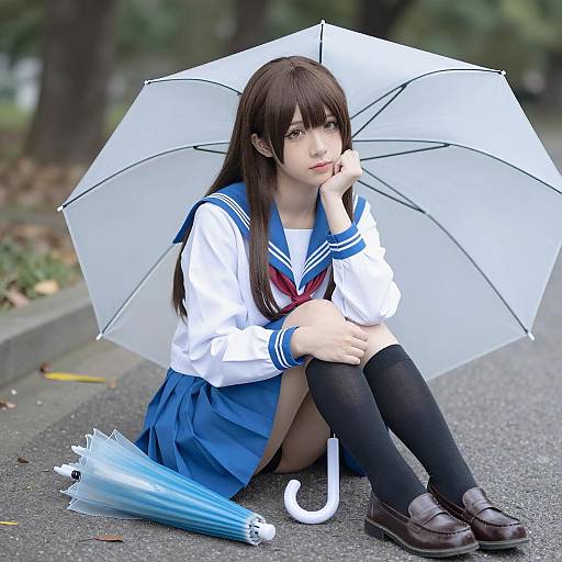 Sailor Uniform Cosplay Scene Outdoors