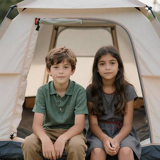 Cozy Moments: Kids in a Tent