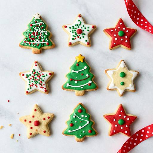 Assorted Colorful Christmas Cookies