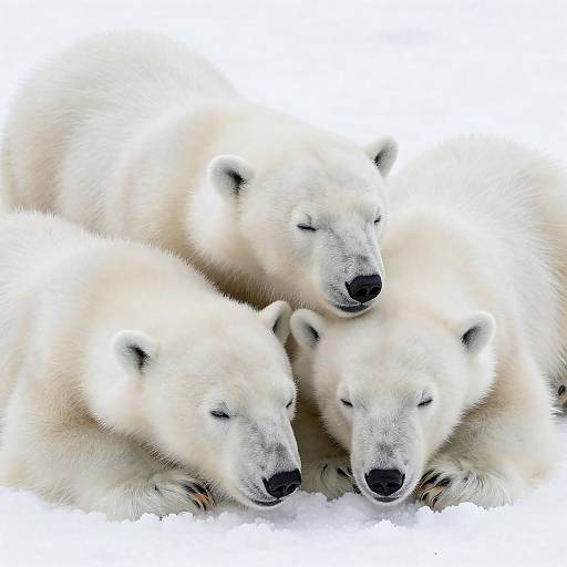 Adorable Polar Bear Cubs Napping Together