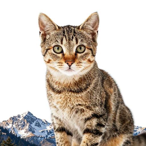 Kitten Portrait on Mountain PNG