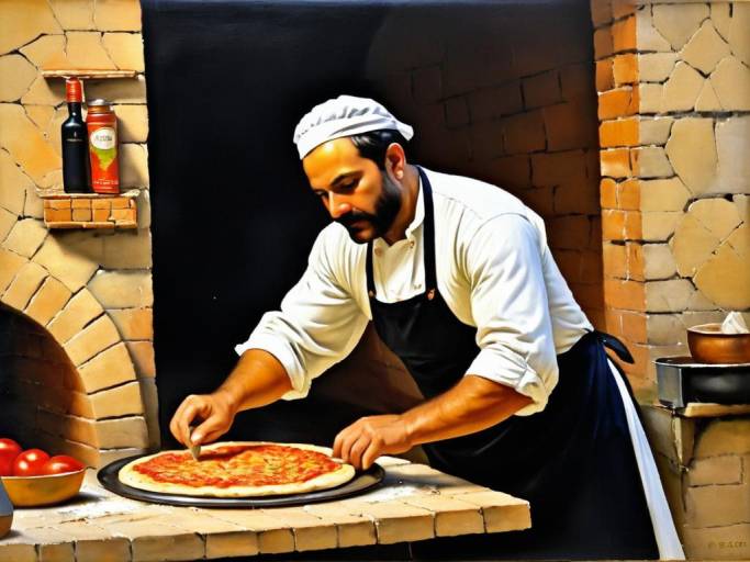 19th Century Man Crafting Pizza