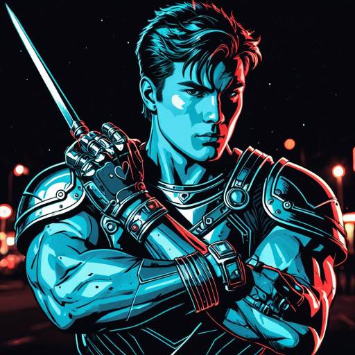 Epic Retro Comic Warrior Portrait
