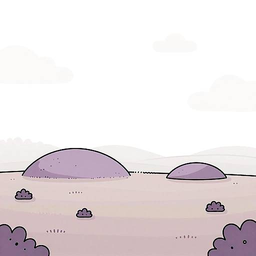 Minimalist Foggy Moor Landscape