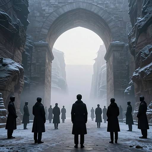 Solemn Timekeepers in Frosty Canyon