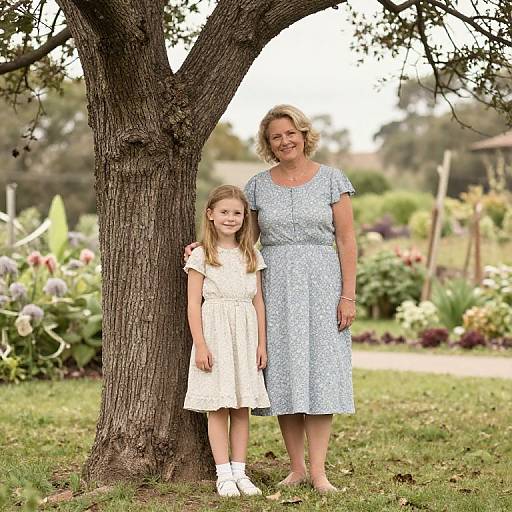 Nostalgic Mother-Daughter Garden Memory