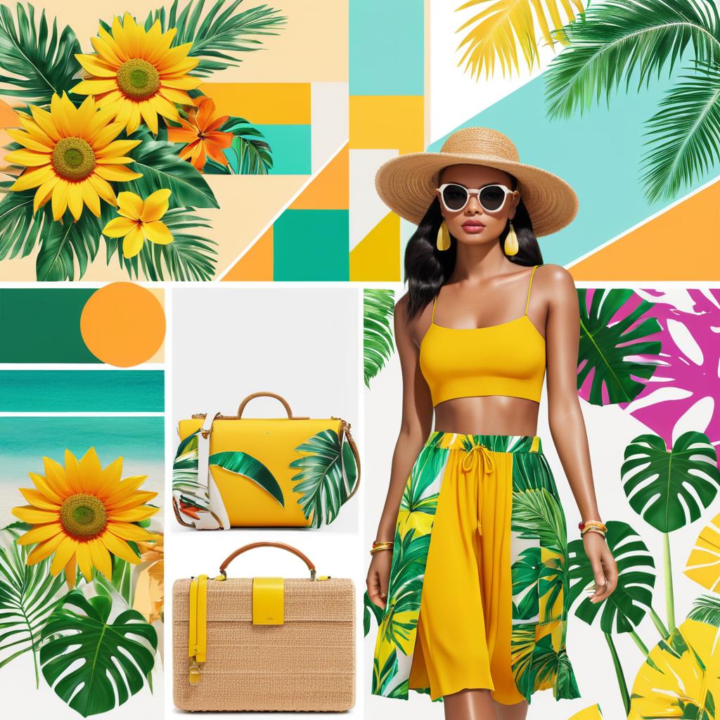 Vibrant Summer Fashion Moodboard Collage