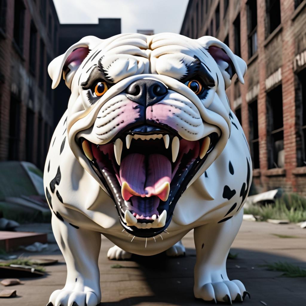 Close-Up of an Angry Bulldog in Detail