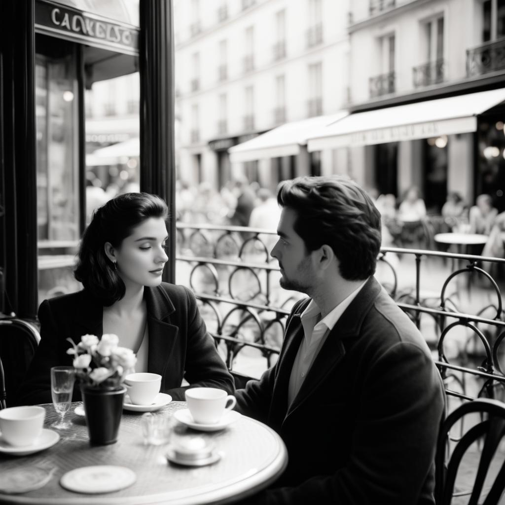 Romantic Vintage Paris Café Scene