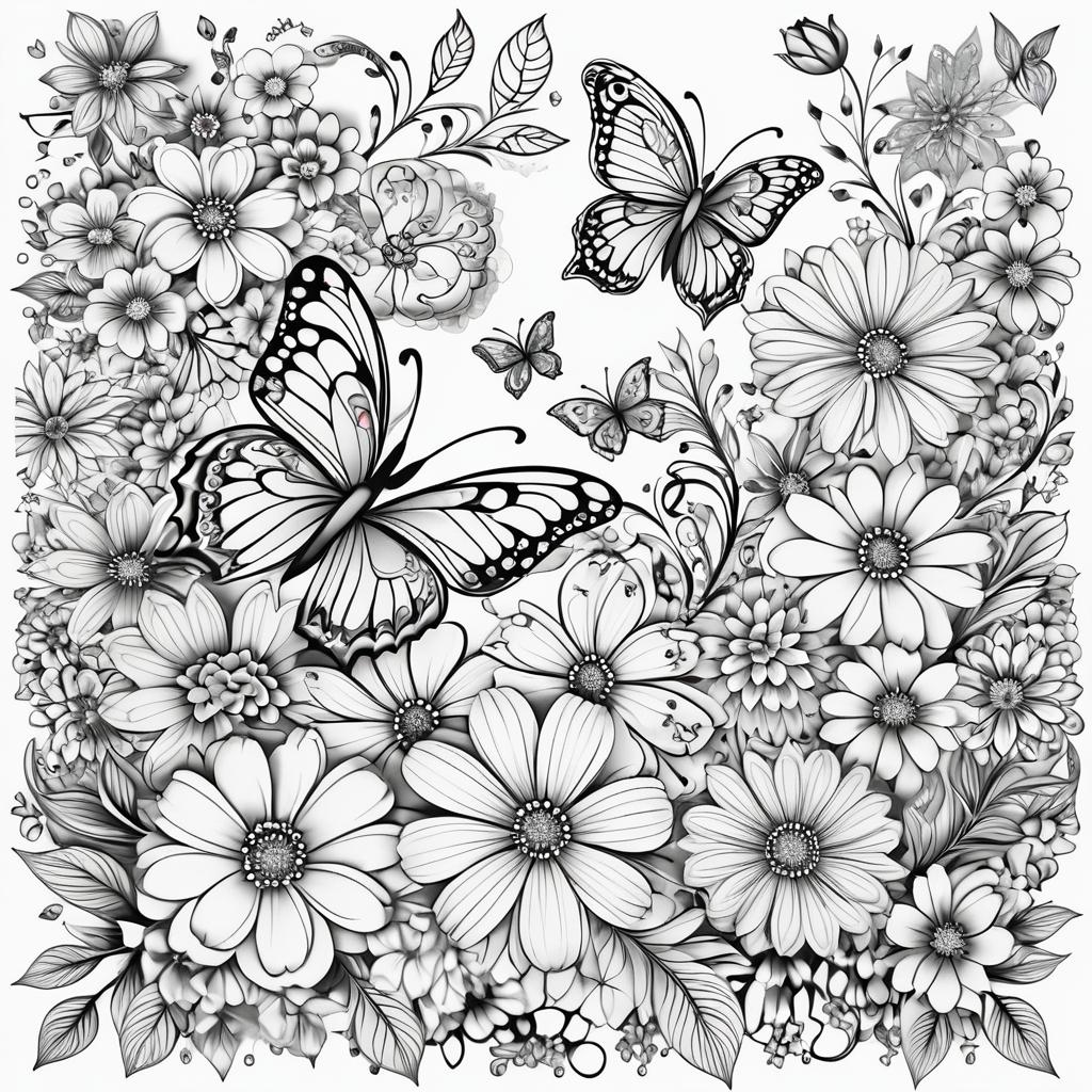 Bold Flash Tattoo: Butterflies and Flowers