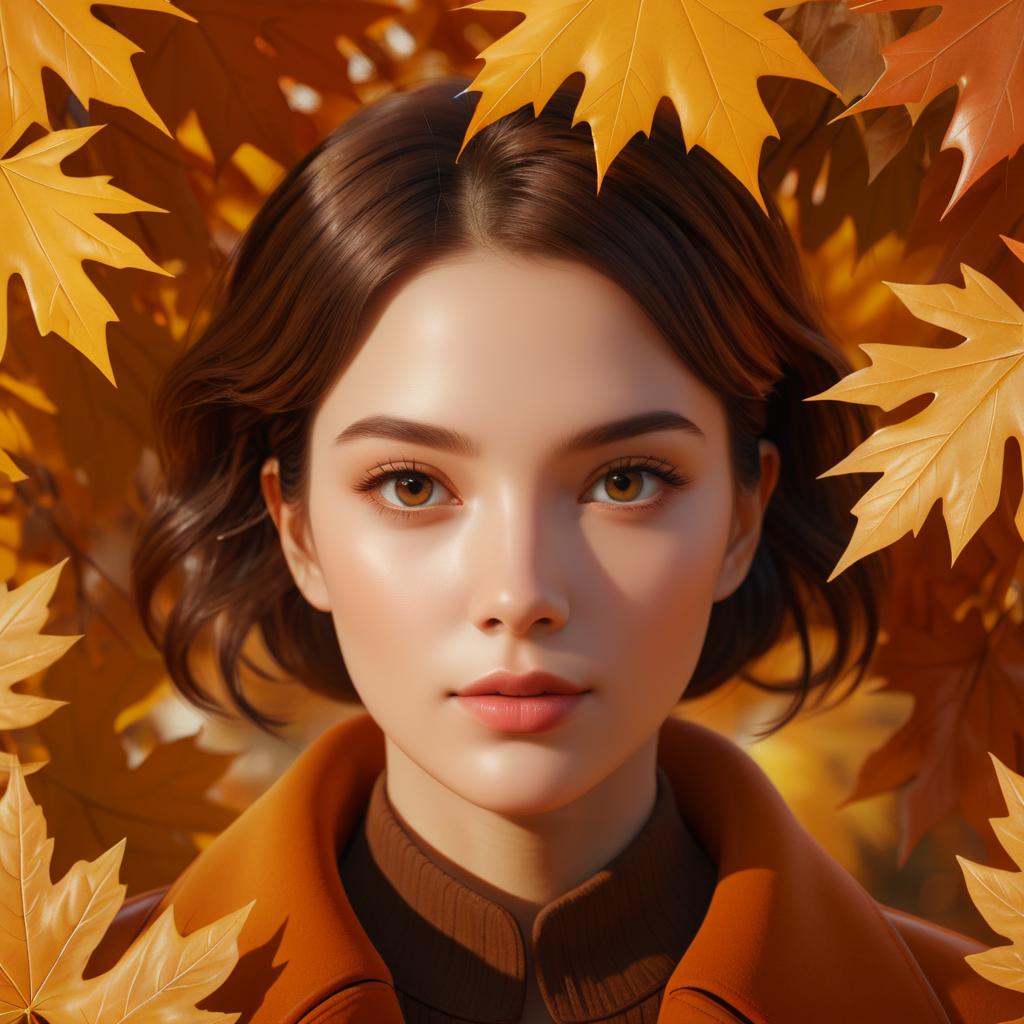 Autumn Elegance: Hyper-Realistic Portrait