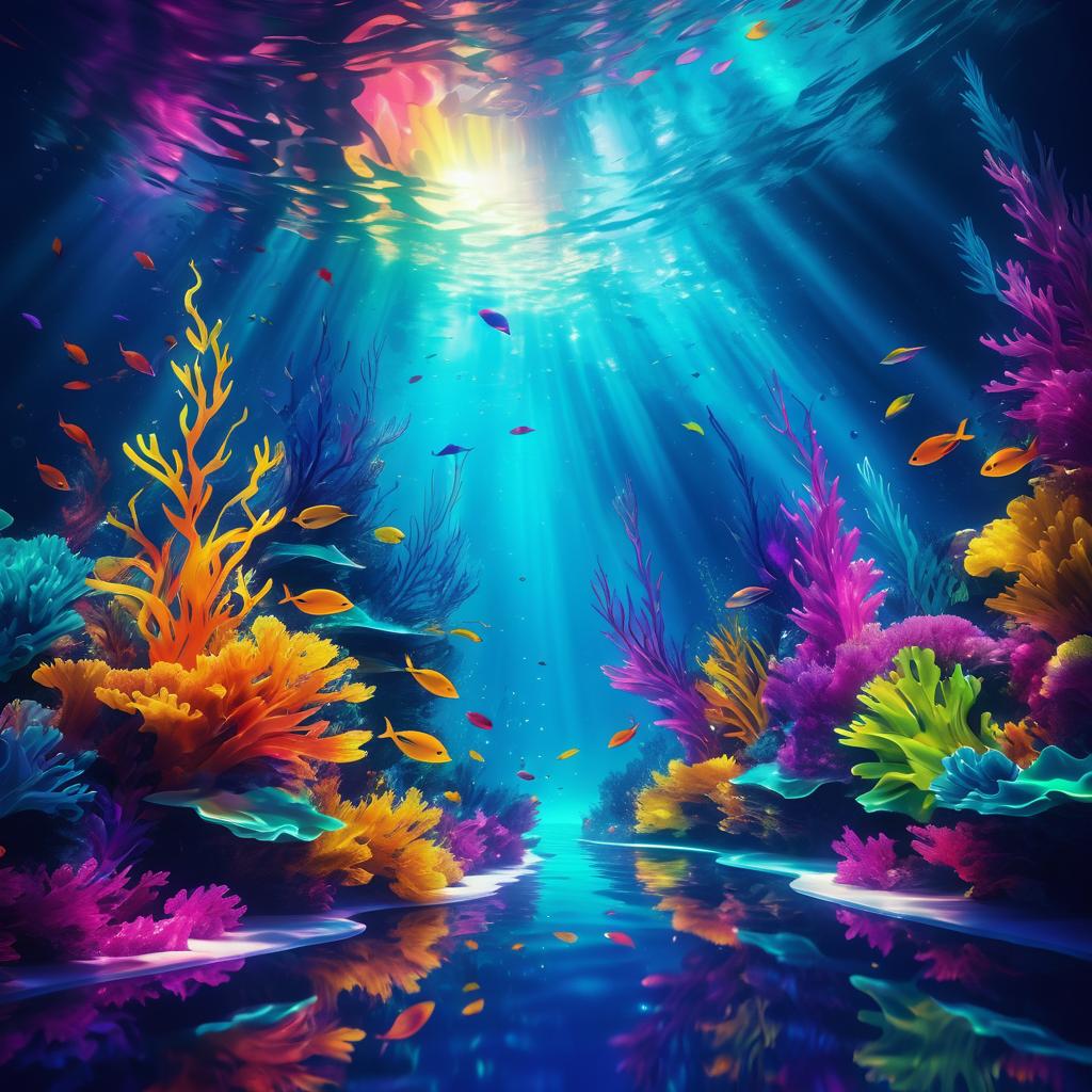 Vibrant Underwater Abstract Digital Artwork