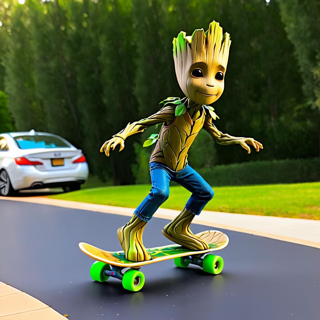 Groot Skateboarding Adventure