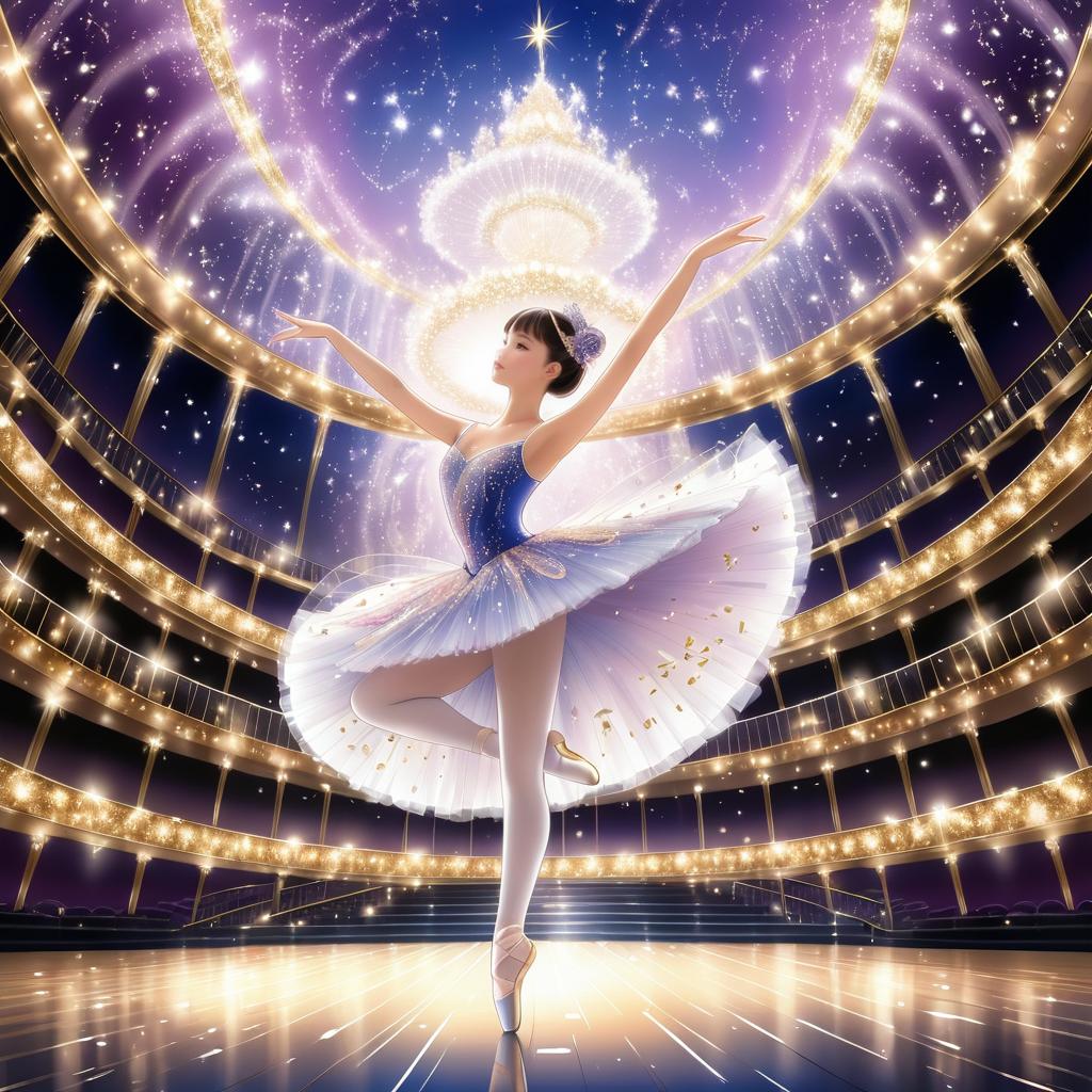 Elegant Ballerina in Swirling Melody