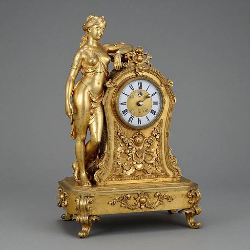 19th Century Sevres Gilded Mantle Clock