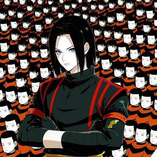 Illustration of Android 17, dragon ball in the style of Cafekun